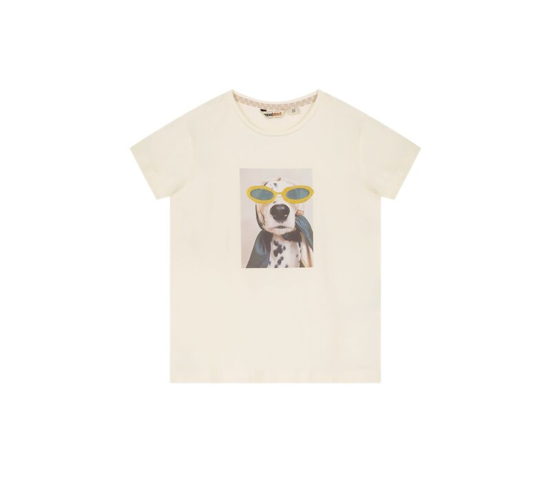 Moodstreet Girls t-shirt chest print Warm White