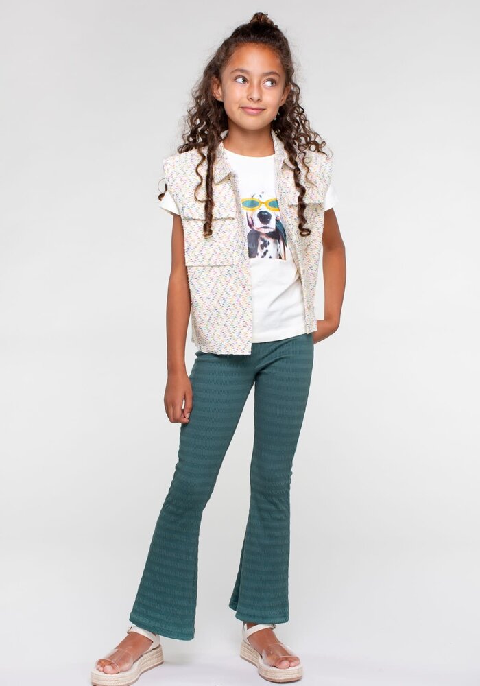 Moodstreet Girls t-shirt chest print Warm White