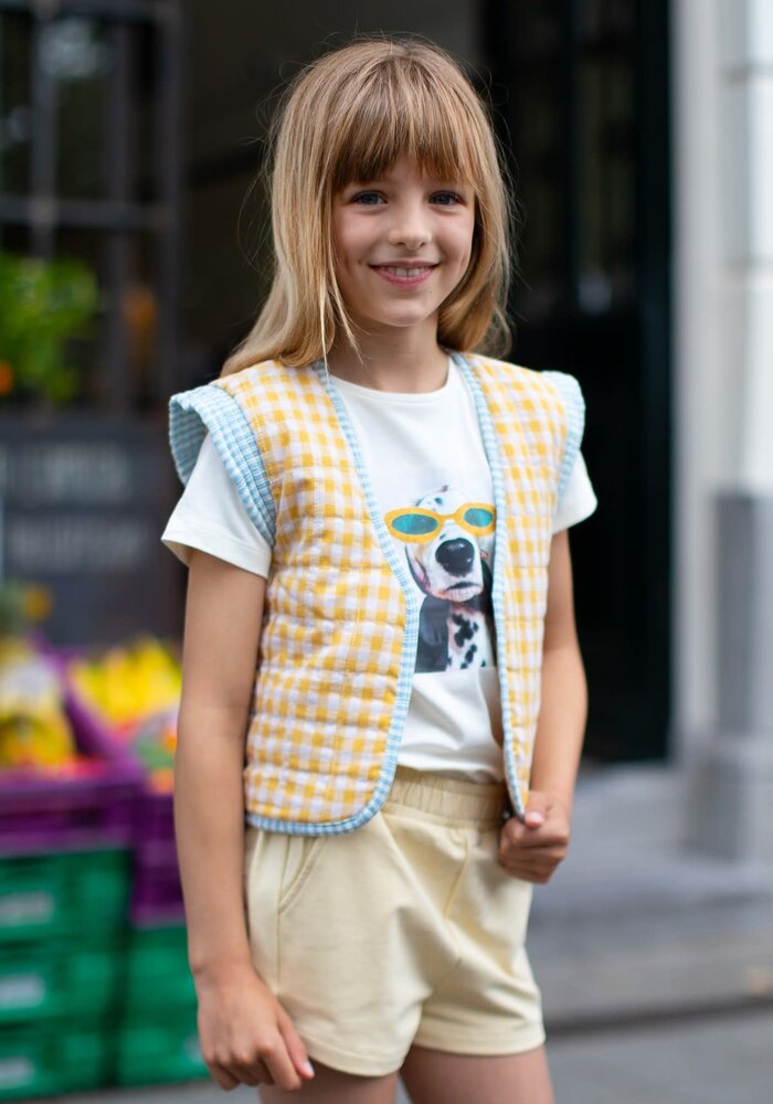 Moodstreet Girls t-shirt chest print Warm White