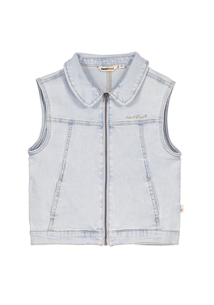 Moodstreet Girls denim gilet Extra Light Blue