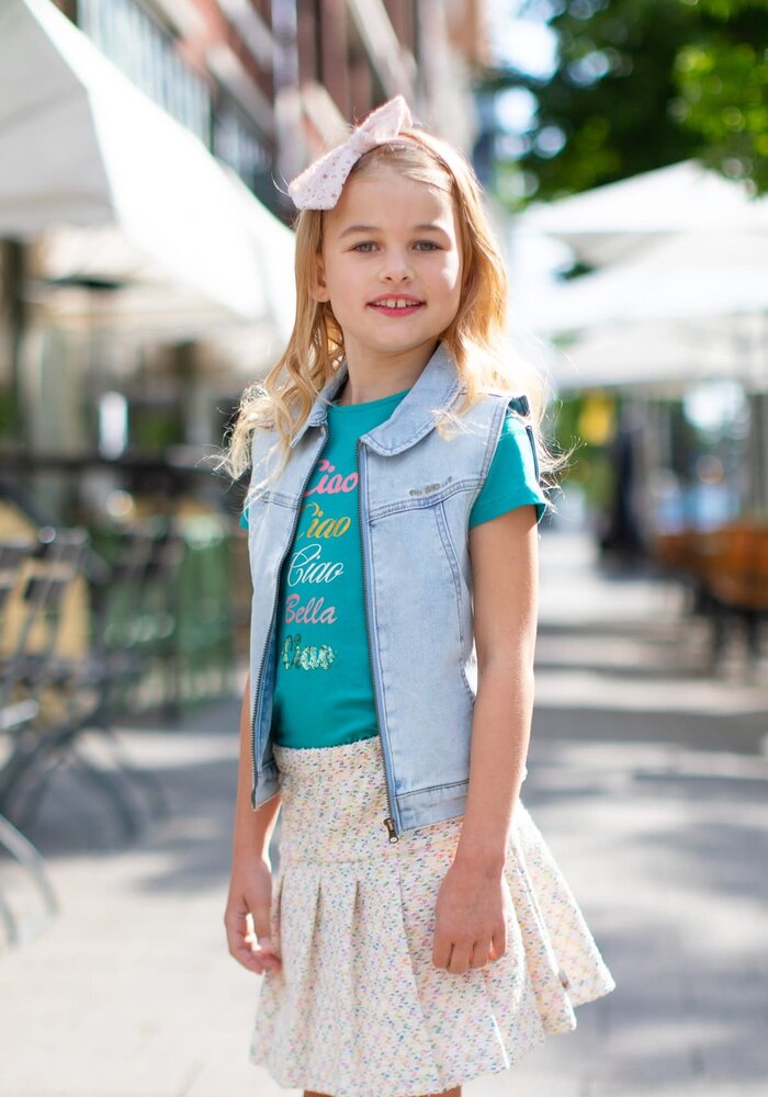 Moodstreet Girls denim gilet Extra Light Blue