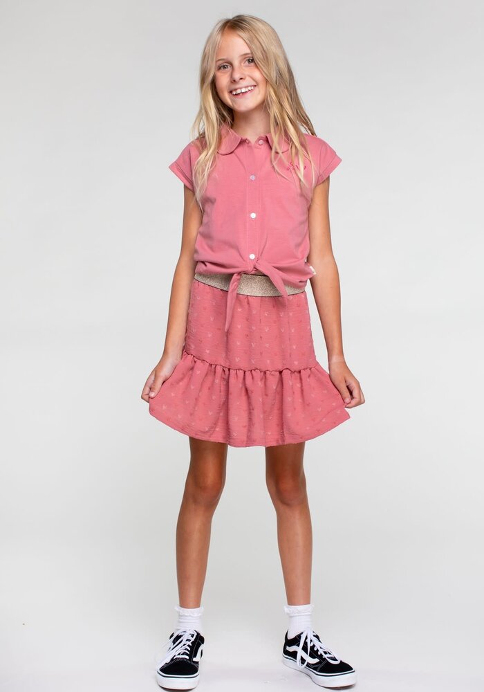 Moodstreet Girls blouse knot Dusty Rose