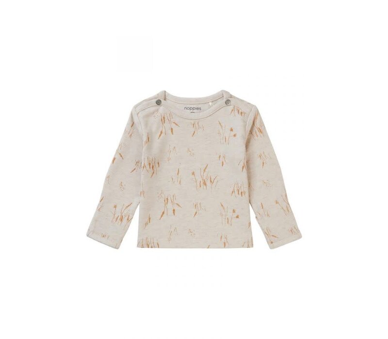 Noppies Unisex Tee Belfast long sleeve allover print Oatmeal
