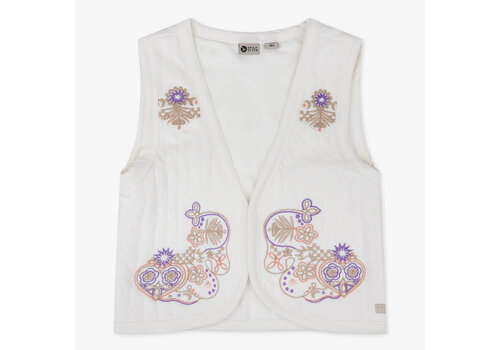 United Brands Daily Seven Organic Padded Embroidery Gilet Off White