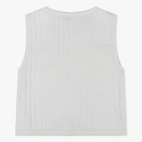 Daily Seven Organic Padded Embroidery Gilet Off White
