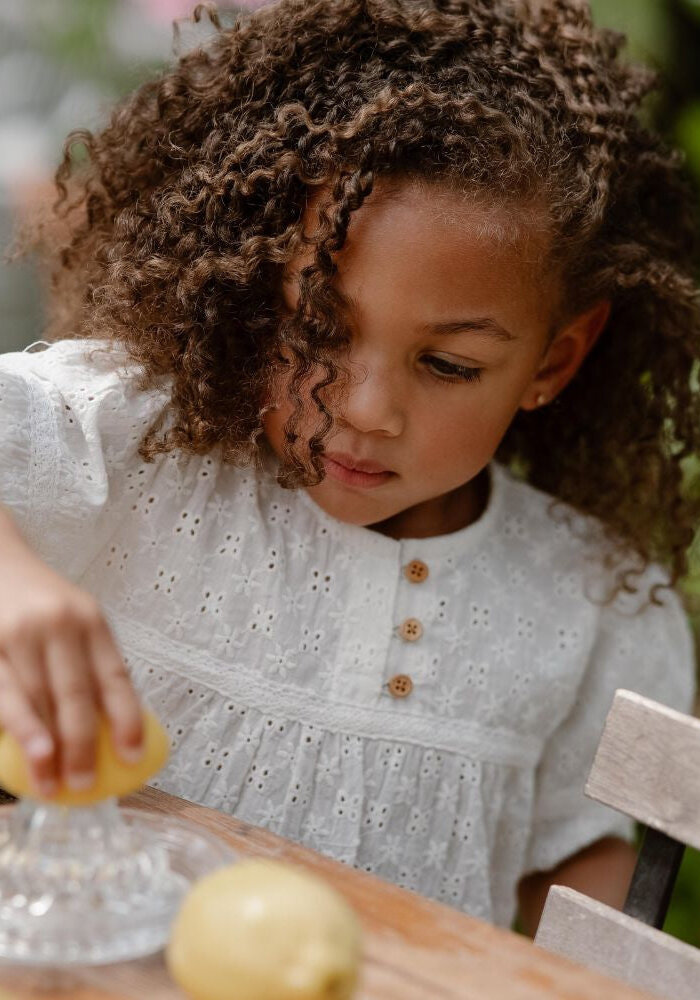 Daily Seven Dress Ruffle Broderie Off White