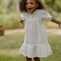 Daily Seven Dress Ruffle Broderie Off White