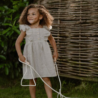 Daily Seven Dress Ruffle Stripe Sandshell