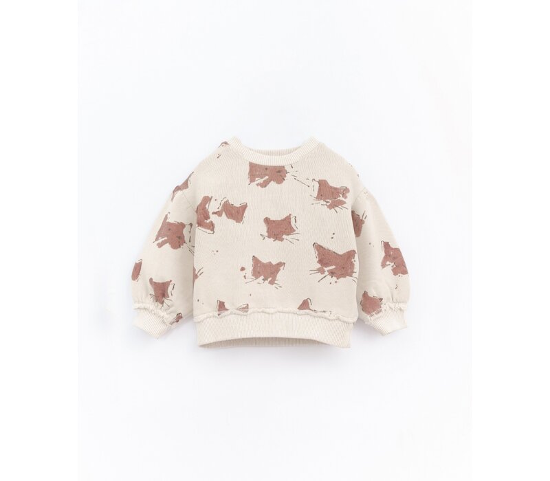 PlayUp Printed PRINTED FLEECE SWEATER OAT