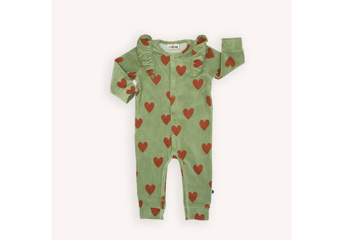 CarlijnQ CarlijnQ Hearts - baby jumpsuit girls (velvet light)