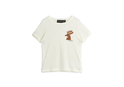 Mini Rodini Mini Rodini Deer sp ss tee Offwhite