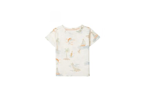 Noppies Noppies Boys Tee Baraga allover print Whisper White