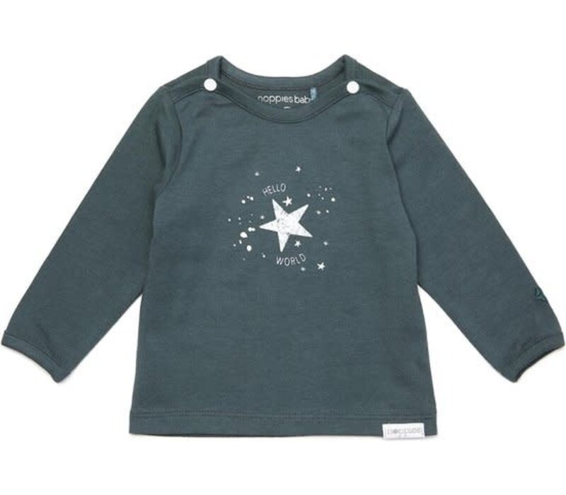 Noppies U Tee ls Lux tekst Dark Slate