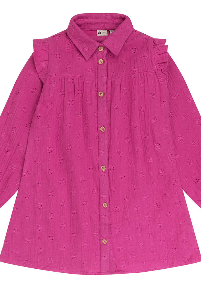 Daily Seven Dress Longsleeve Muslin Embroidery Candy Pink