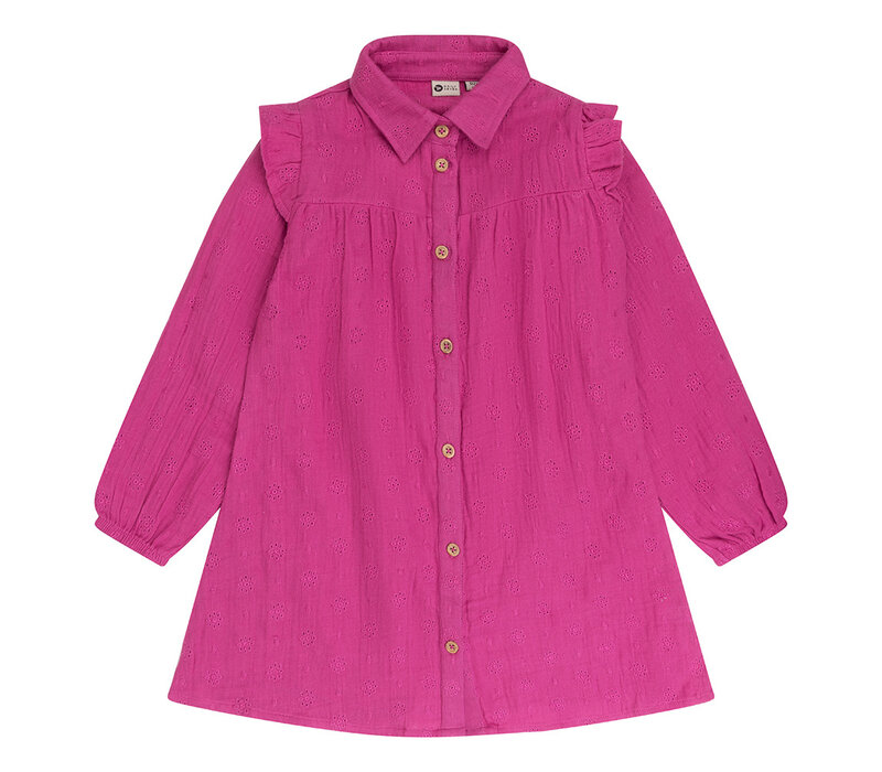 Daily Seven Dress Longsleeve Muslin Embroidery Candy Pink