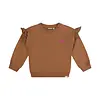 Daily seven Daily Seven Organic Oversized Sweater Ruffle Tawny Brown