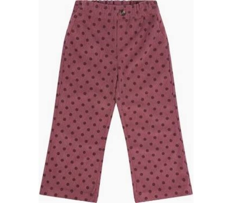 Daily Seven Wide Pants Corduroy Dot Dark Mauve