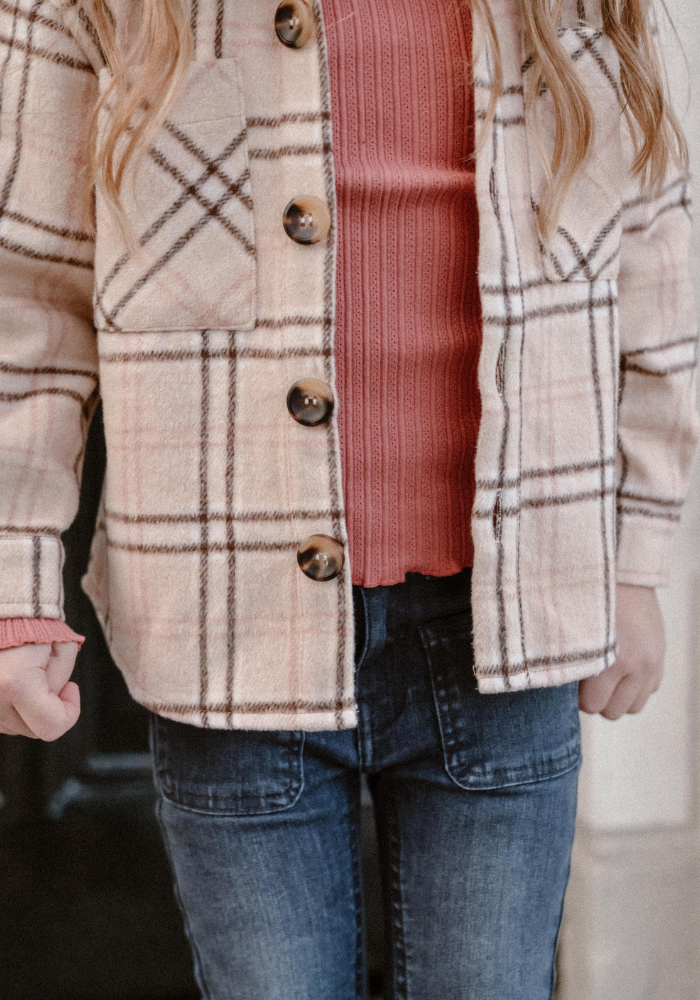 Daily Seven Shirt Jacket Check Oat Kit