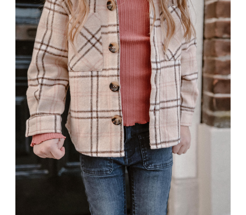 Daily Seven Shirt Jacket Check Oat Kit