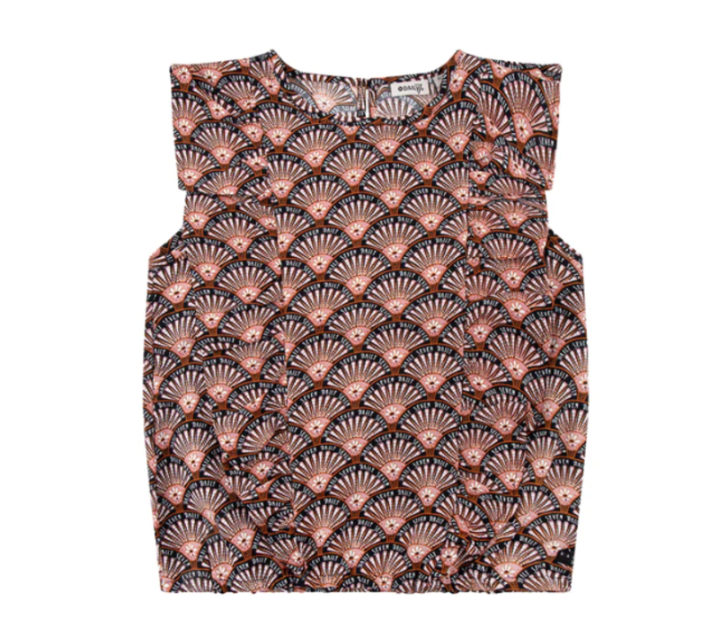 Daily Seven Shirt Sleeveless Retro Print Lavendel Pink
