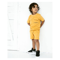 Daily seven Golden Yellow NON DENIM SHORT KANGAROO PKT