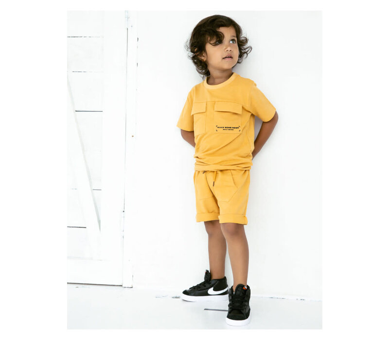 Daily seven Golden Yellow NON DENIM SHORT KANGAROO PKT