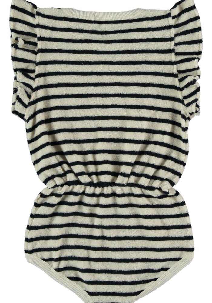 My Little Cozmo ORGANIC COTTON TOWELING ROMPER DARK BLUE