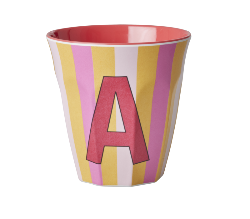 Rice melcu-alpstr Letter A Pink