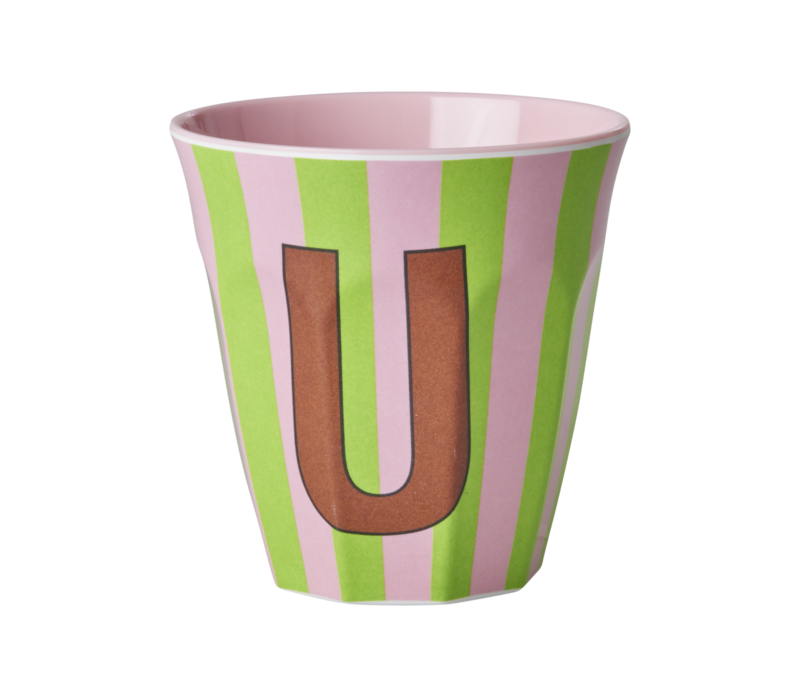 Rice melcu-alpstr Letter U Pink