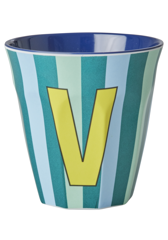 Rice melcu-alpstr Letter V Blue-ish