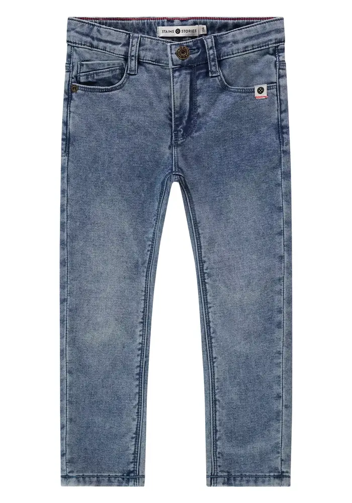 STAINS AND STORIES girls denim 5-pocket mid blue denim