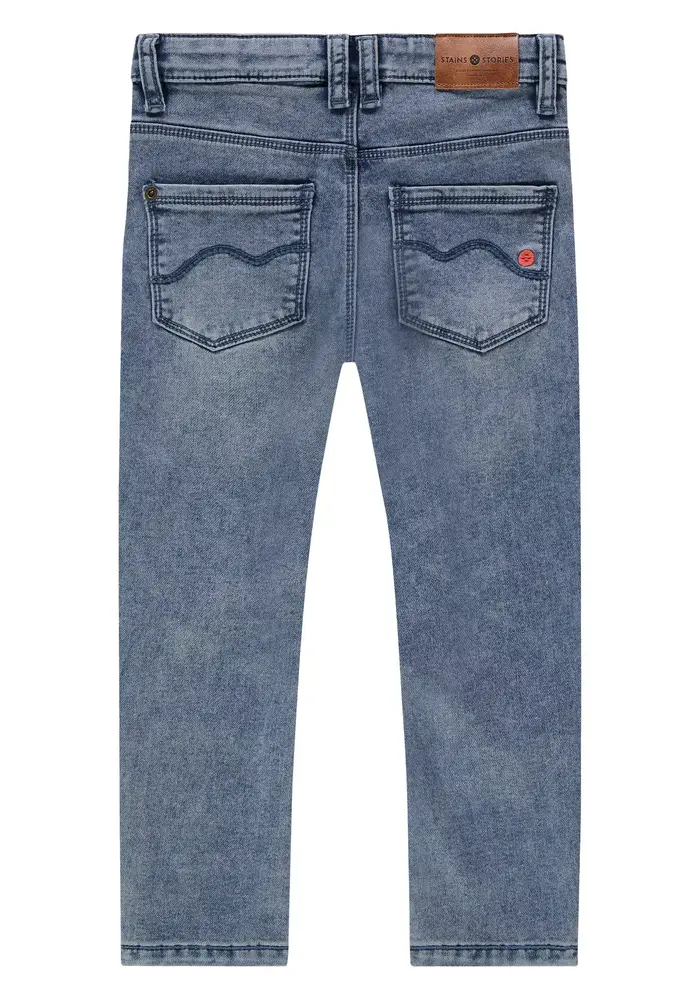STAINS AND STORIES girls denim 5-pocket mid blue denim