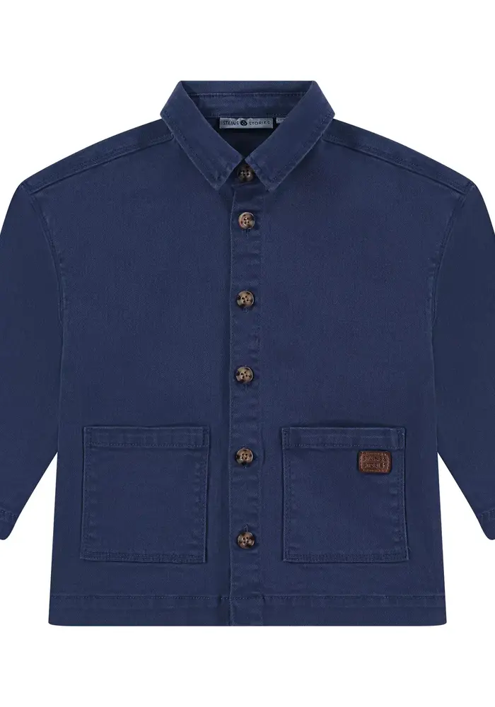 STAINS AND STORIES boys overshirt blue