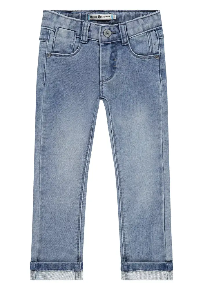 STAINS AND STORIES boys jogg denim faded blue denim