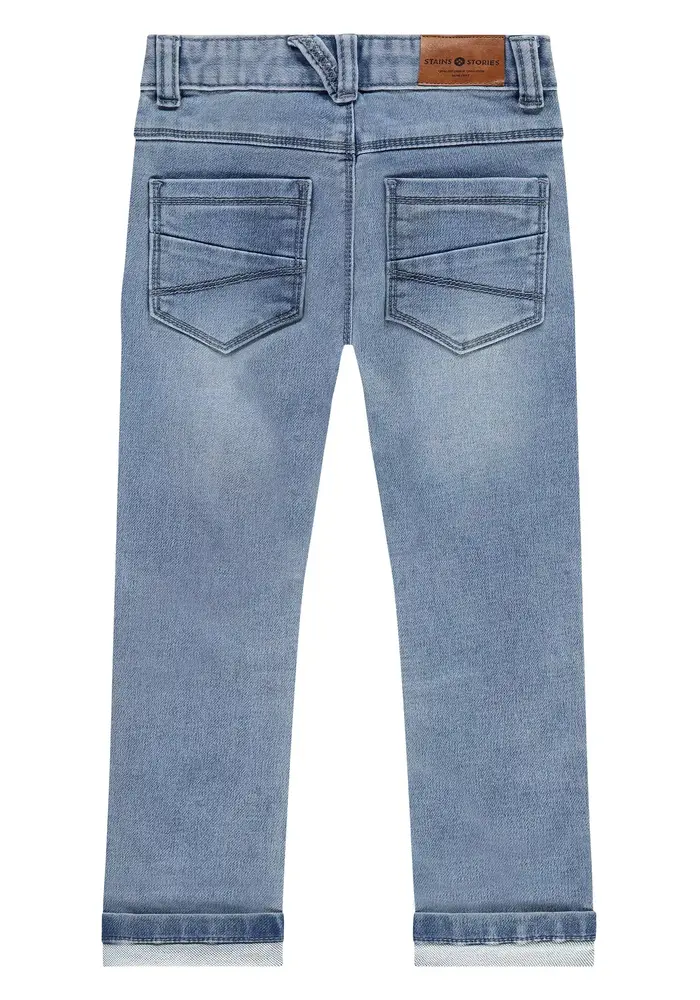 STAINS AND STORIES boys jogg denim faded blue denim
