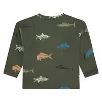 STAINS AND STORIES boys t-shirt long sleeve dark army