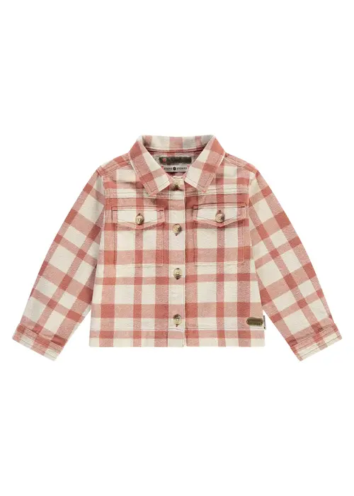 STAINS AND STORIES STAINS AND STORIES girls flanel jacket stone