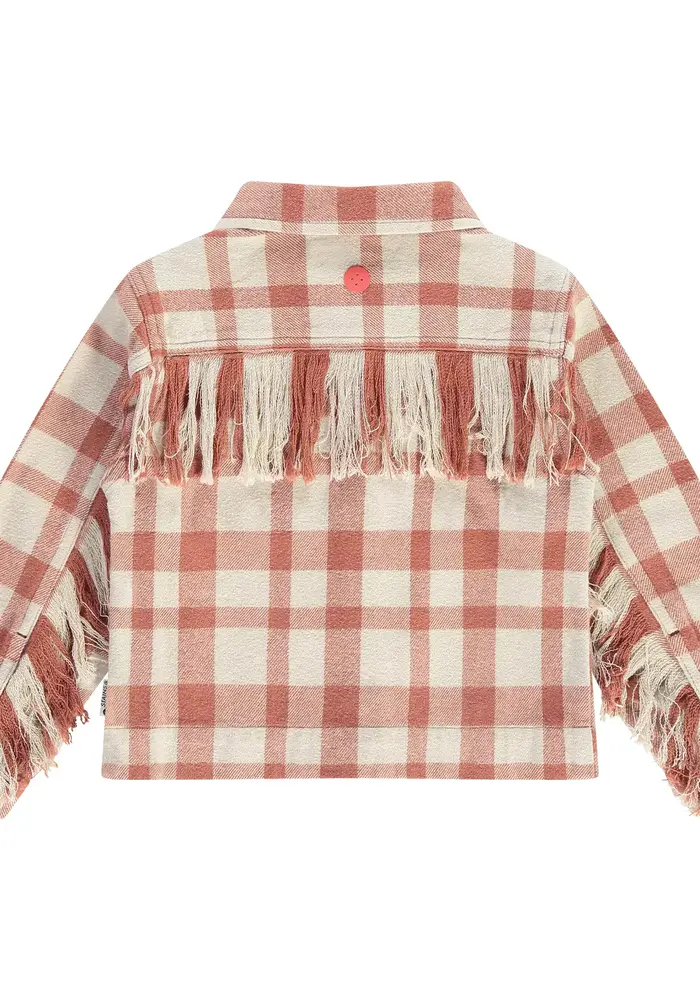 STAINS AND STORIES girls flanel jacket stone