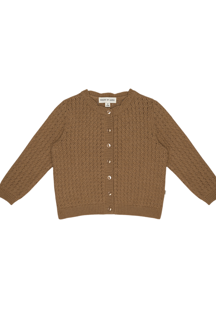House of Jamie Knitted Girls Cardigan Almond