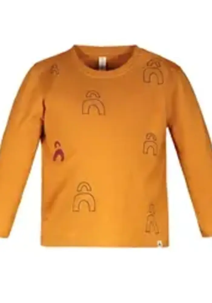 The New Chapter1 Ls t-shirt with logo panel print Caramel