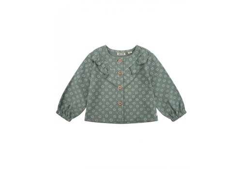Daily seven Daily Seven SHIRT LS COTTON PRINT Green Sea