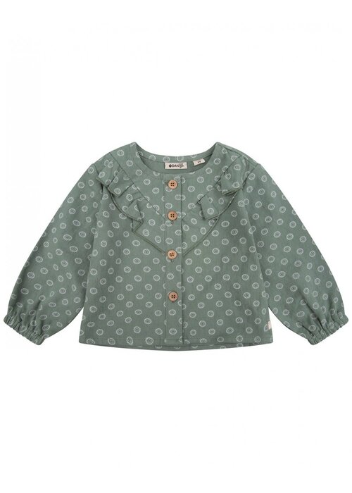 Daily seven Daily Seven SHIRT LS COTTON PRINT Green Sea
