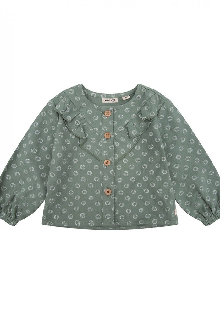 Daily Seven SHIRT LS COTTON PRINT Green Sea