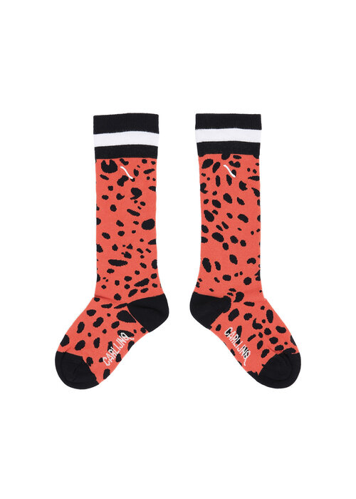 CarlijnQ CarlijnQ Knee socks - spotted animal red