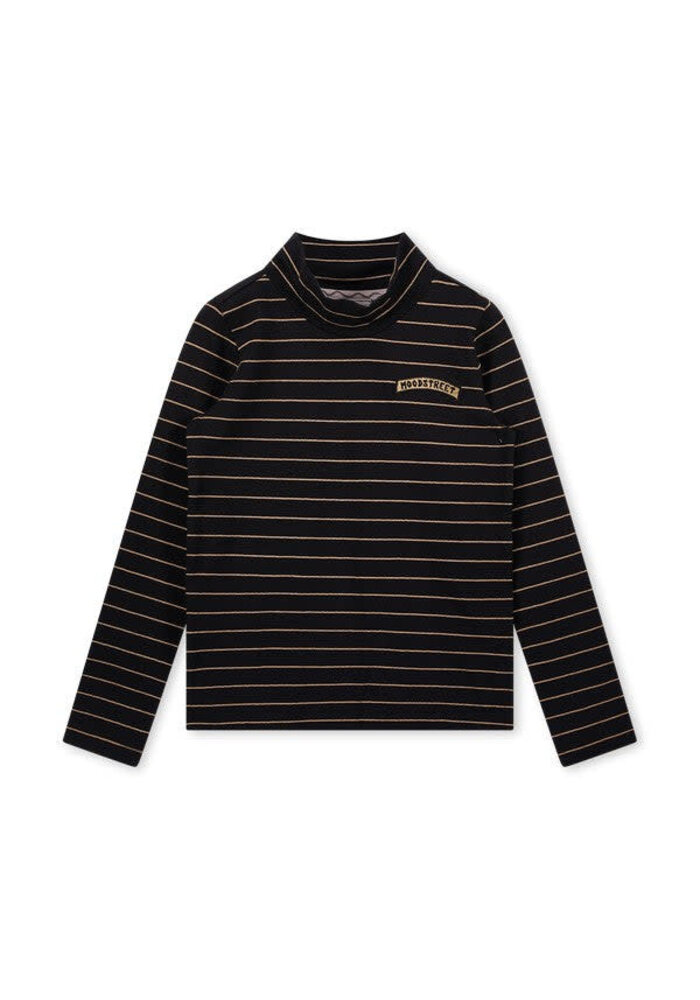 Moodstreet Girls lurex stripe longsleeve Black