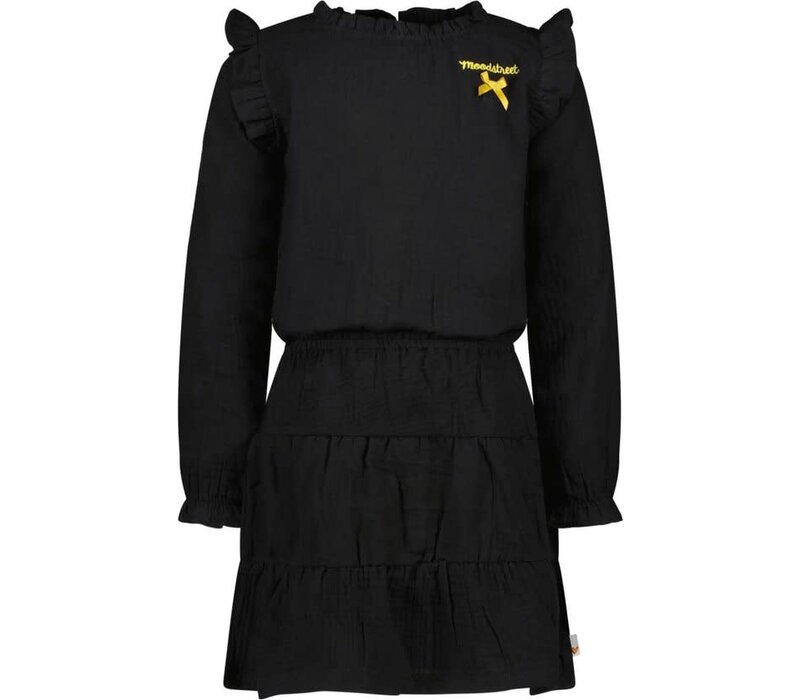 Moodstreet MT stroke dress mousseline Black