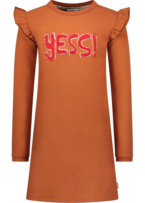 Moodstreet Moodstreet MT sweat dress frills Rust