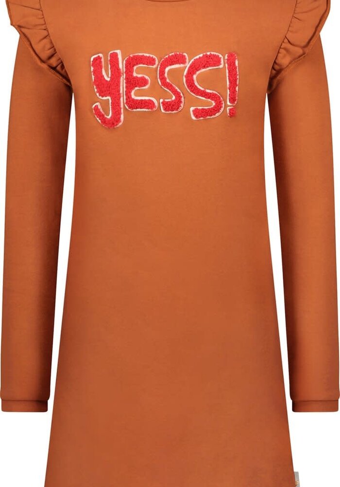 Moodstreet MT sweat dress frills Rust