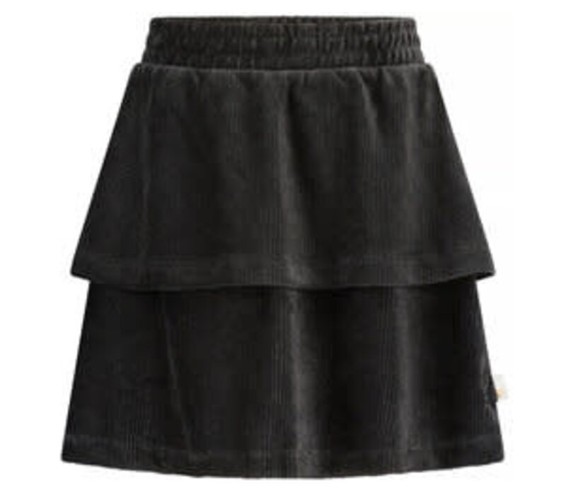 Moodstreet MT skirt triple stroke velours Nearly Black