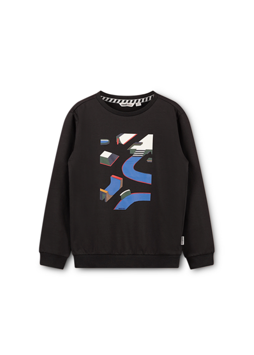 Moodstreet Moodstreet Boys chest print sweater Black